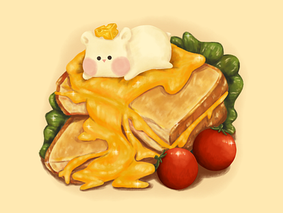 Grilled Cheese character design design food illustration procreate