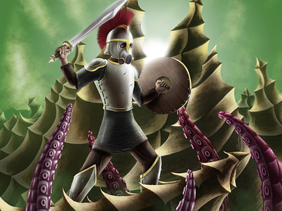 Warrior of Kraethe alien fantasy horror illustration scifi