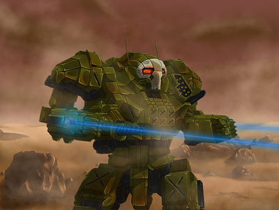 Atlas Rising battletech fantasy illustration mech robot scifi