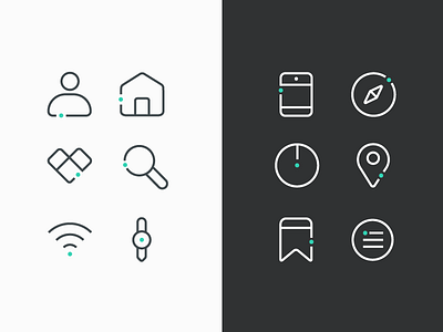 Bike Compass Icon Set