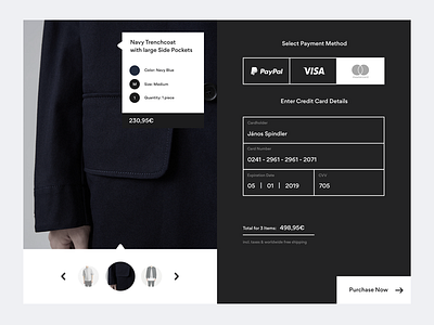 Day 002 Daily UI - Credit Card Checkout 002 checkout creditcard dailyui dark ecommerce fashion mastercard onlineshop ui ux