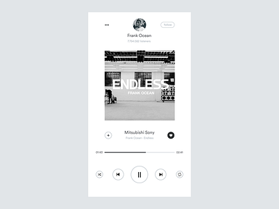 Day 009 Daily UI - Music App 009 app apple clean dailyui interface minimal music spotify ui white