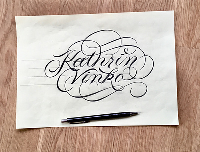 Kathrin flourishes lettering script sketch