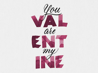 valentine brush lettering script texture