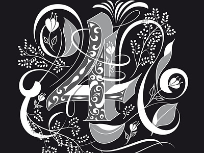 4 flourishes illustration lettering