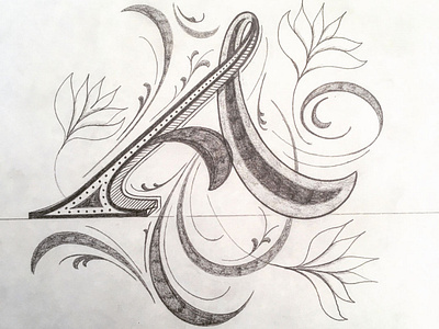 A flourishes illustration lettering script