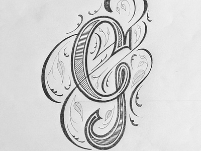 G flourishes illustration lettering script