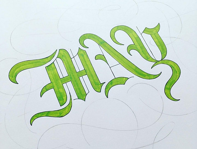 MAY flourishes lettering