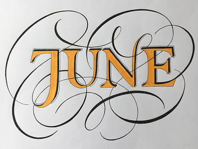 June flourishes lettering sketch