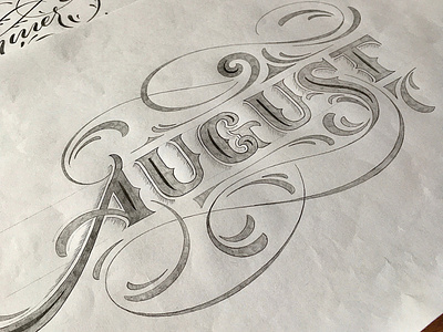 August flourishes lettering