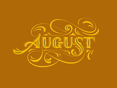 August blackletter flourishes lettering