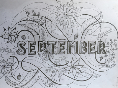 September flourishes illustration lettering