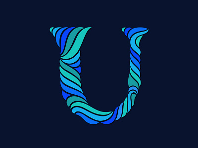 U Letter flourishes illustration lettering