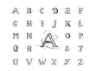 Flourish Alphabet design flourishes lettering