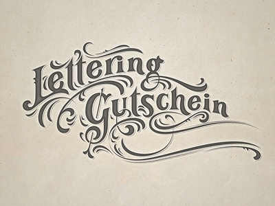 Gutschein - Voucher flourishes lettering script texture