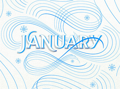 January flourishes lettering texture