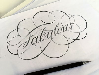 Fabulous flourishes lettering sketch