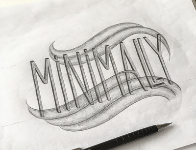 Minimally flourishes lettering sketch