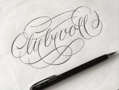 liebervoll flourishes lettering sketch