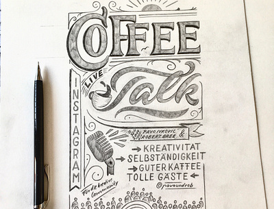 CoffeeTalk design lettering sketch