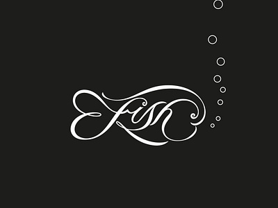 Fish illustration lettering script