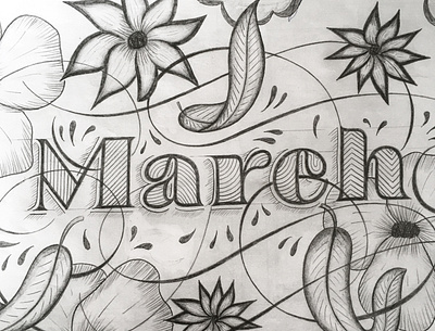 March flourishes illustration lettering