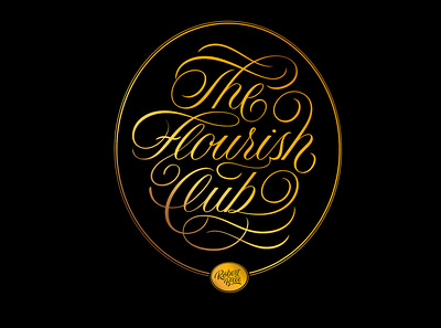 The Flourish Club flourishes lettering logo script