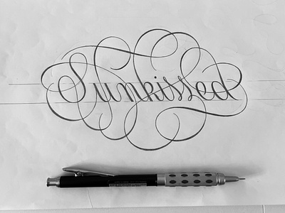Sunkissed flourishes lettering script sketch