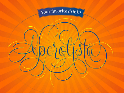 Aperolista flourishes illustration lettering script texture