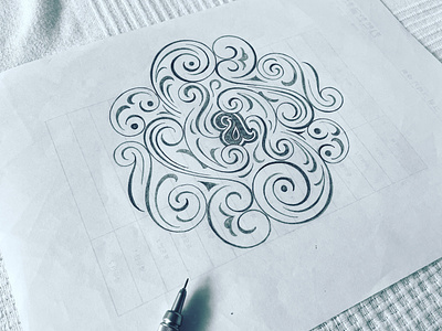 Lowercase "a" flourished flourishes lettering sketch