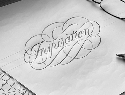 Inspiration flourishes lettering sketch