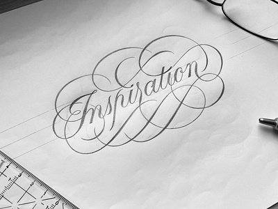 Inspiration flourishes lettering sketch