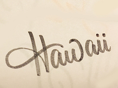 Hawaii brush lettering