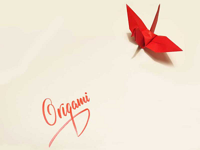 Origami brushlettering