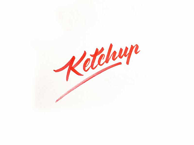 Ketchup brush lettering