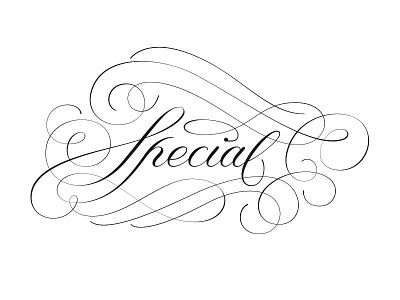 Special copperplate flourish lettering