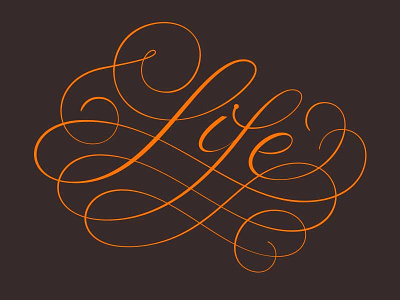 Life 1 copperplate flourish lettering