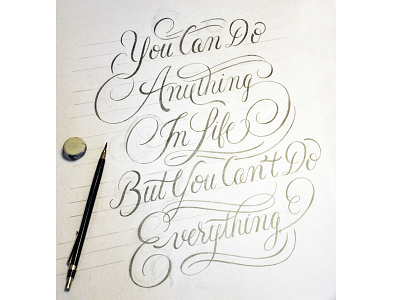 Quote lettering script sketch