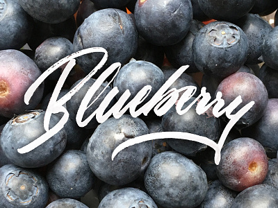 Blueberry brush pen lettering