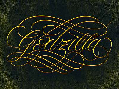 Godzilla flourishes lettering