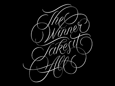 Winner lettering script