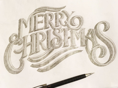 Merry lettering sketch