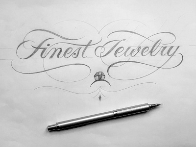 Finest-jewelry flourishes lettering sketch