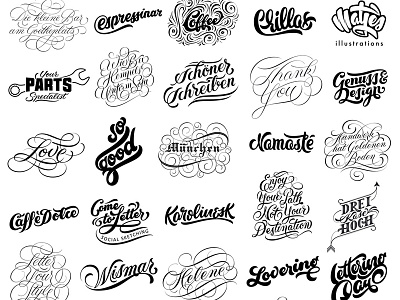 Logos lettering logo script