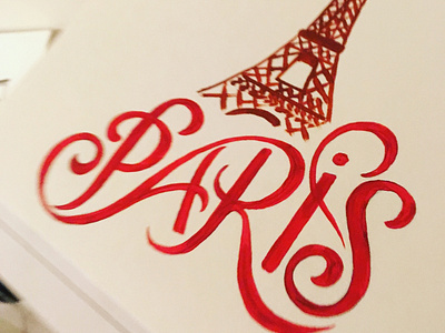 Paris illustration lettering texture