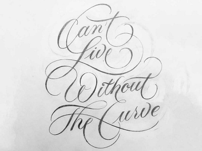 Curve flourishes lettering script sketch