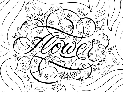 Flower3 flourishes lettering script