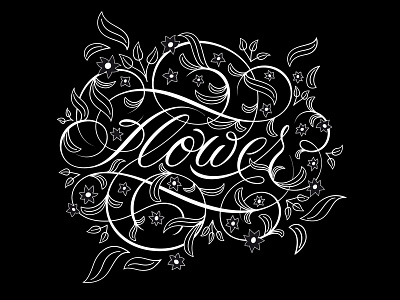 Flower Final flourishes lettering script