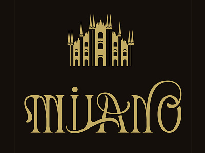 Milano flourishes lettering logo