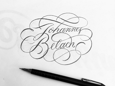 Johannes flourishes lettering sketch